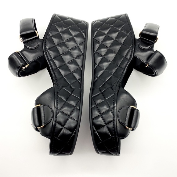 CHANEL Leather Wedge Strap Sandals - Picture 4 of 16